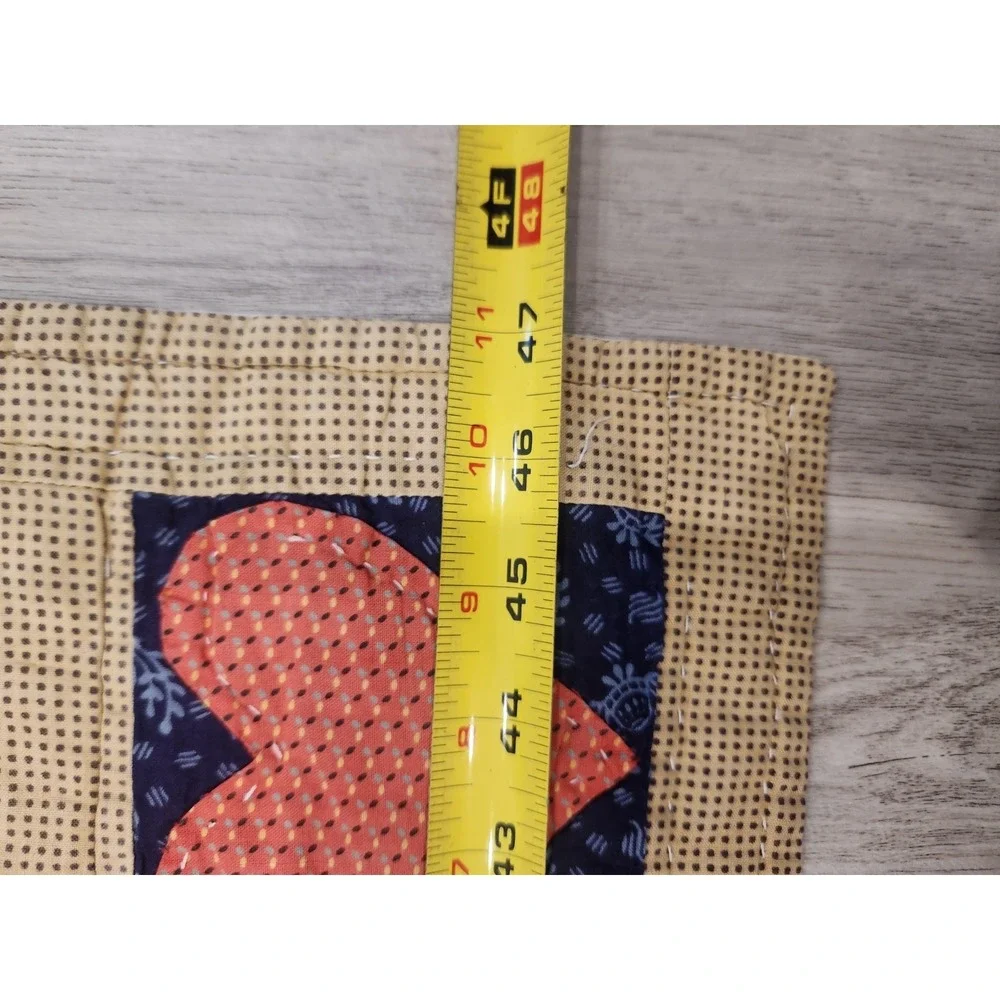 VTG Teddy Bear Quilt Wall Hanging/ Lap Hand Stitched Country‎ Farmhouse Folk Art